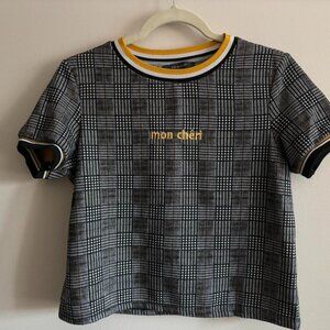 Grey Yellow Plaid Short Sleeve